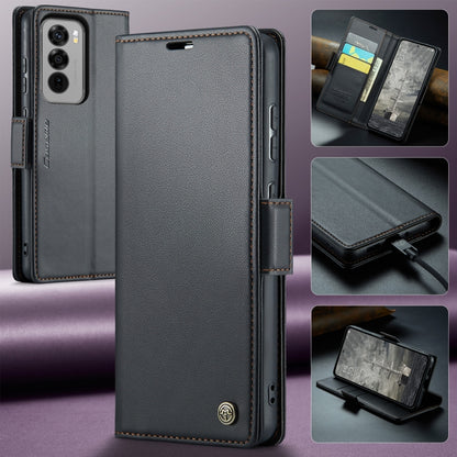 For OPPO Reno12 Pro 5G Global CaseMe 023 Butterfly Buckle Litchi Texture RFID Anti-theft Leather Phone Case(Black) - Reno12 Pro Cases by CaseMe | Online Shopping South Africa | PMC Jewellery | Buy Now Pay Later Mobicred