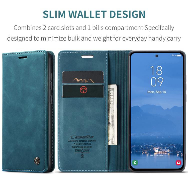 For Samsung Galaxy S25 5G CaseMe 013 Multifunctional Horizontal Flip Leather Phone Case(Blue) - Galaxy S25 5G Cases by CaseMe | Online Shopping South Africa | PMC Jewellery | Buy Now Pay Later Mobicred