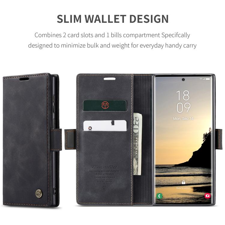 For Samsung Galaxy S25 Ultra 5G CaseMe 013 Multifunctional Horizontal Flip Leather Phone Case(Black) - Galaxy S25 Ultra 5G Cases by CaseMe | Online Shopping South Africa | PMC Jewellery | Buy Now Pay Later Mobicred