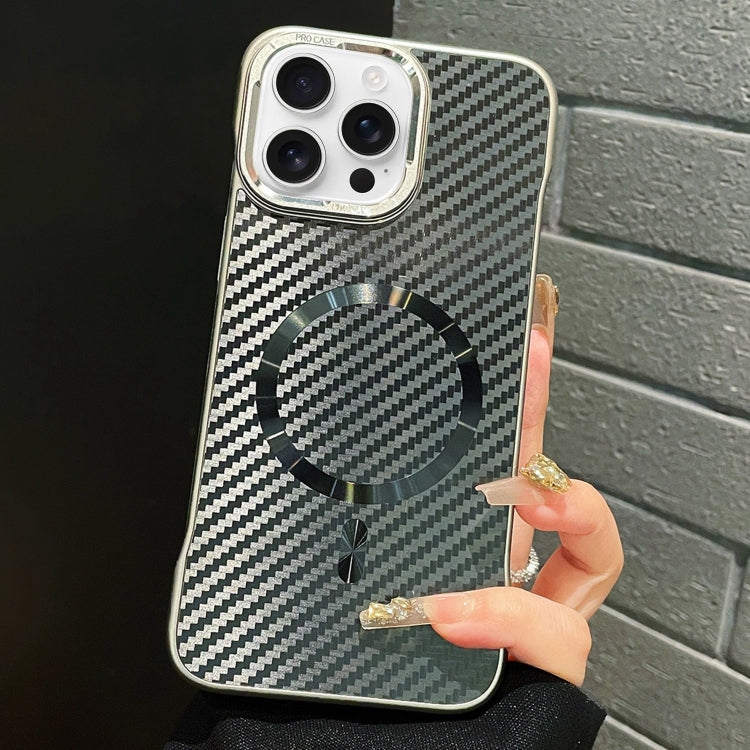For iPhone 15 Pro AG Carbon Fiber Frameless MagSafe Phone Case(Black) - iPhone 15 Pro Cases by PMc TechLife | Online Shopping South Africa | PMc TechLife | Buy Now Pay Later Mobicred