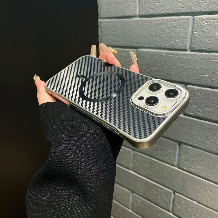 For iPhone 16 Pro AG Carbon Fiber Frameless MagSafe Phone Case(Pink) - iPhone 16 Pro Cases by PMc TechLife | Online Shopping South Africa | PMc TechLife | Buy Now Pay Later Mobicred