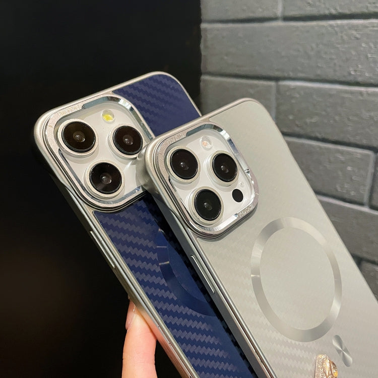 For iPhone 12 AG Carbon Fiber Frameless MagSafe Phone Case(Blue) - iPhone 12 / 12 Pro Cases by PMc TechLife | Online Shopping South Africa | PMc TechLife | Buy Now Pay Later Mobicred