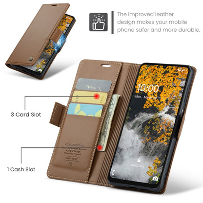 For Samsung Galaxy A06 CaseMe 023 Butterfly Buckle Litchi Texture RFID Anti-theft Leather Phone Case(Brown) - Galaxy Phone Cases by CaseMe | Online Shopping South Africa | PMC Jewellery | Buy Now Pay Later Mobicred