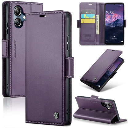 For Samsung Galaxy A06 CaseMe 023 Butterfly Buckle Litchi Texture RFID Anti-theft Leather Phone Case(Purple) - Galaxy Phone Cases by CaseMe | Online Shopping South Africa | PMC Jewellery | Buy Now Pay Later Mobicred