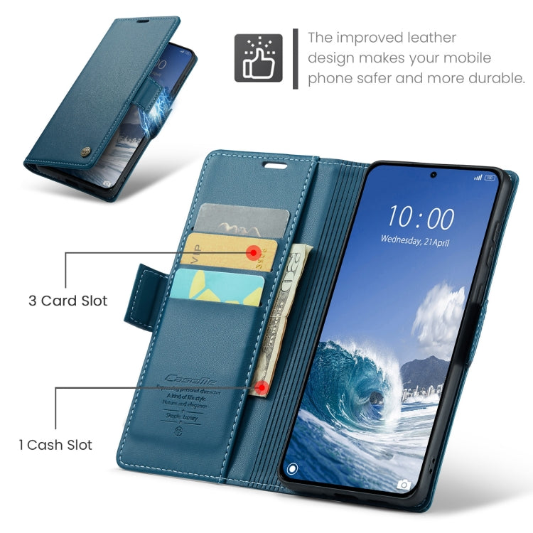 For Xiaomi 14T Pro CaseMe 023 Butterfly Buckle Litchi Texture RFID Anti-theft Leather Phone Case(Blue) - 14T Pro Cases by CaseMe | Online Shopping South Africa | PMC Jewellery | Buy Now Pay Later Mobicred