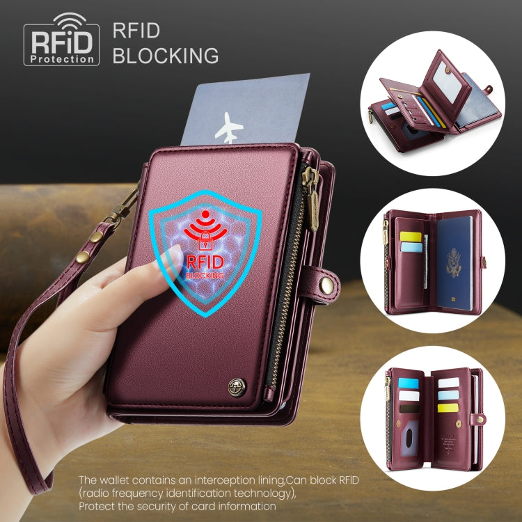 CaseMe-Me60 Multi-functional Anti-theft Swipe Passport Wallet(Red) -  by CaseMe | Online Shopping South Africa | PMC Jewellery | Buy Now Pay Later Mobicred