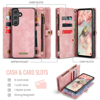 For Samsung Galaxy S25+ 5G CaseMe 008 Detachable Multifunctional Leather Phone Case(Pink) - Galaxy S25+ 5G Cases by CaseMe | Online Shopping South Africa | PMC Jewellery | Buy Now Pay Later Mobicred