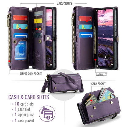 For Samsung Galaxy A16 5G CaseMe C36 Card Slots Zipper Wallet RFID Anti-theft Leather Phone Case(Purple) - Galaxy Phone Cases by CaseMe | Online Shopping South Africa | PMC Jewellery | Buy Now Pay Later Mobicred