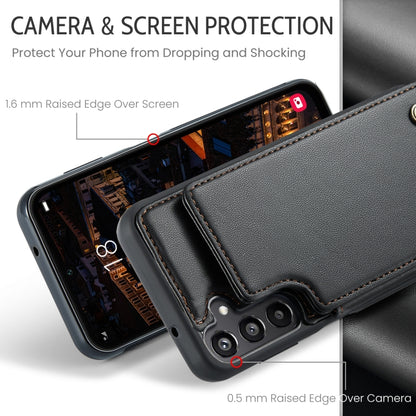 For Samsung Galaxy A16 5G CaseMe C22 Card Slots Holder RFID Anti-theft Phone Case(Black) - Galaxy Phone Cases by CaseMe | Online Shopping South Africa | PMC Jewellery | Buy Now Pay Later Mobicred