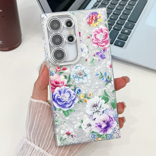 For Samsung Galaxy S25 Ultra 5G Electroplating Flowers Plants Texture TPU Phone Case(Peony FL14) - Galaxy S25 Ultra 5G Cases by PMC Jewellery | Online Shopping South Africa | PMC Jewellery | Buy Now Pay Later Mobicred