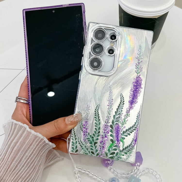 For Samsung Galaxy S25+ 5G Electroplating Flowers Plants Texture Wristband TPU Phone Case(Azalea FL4) - Galaxy S25+ 5G Cases by PMC Jewellery | Online Shopping South Africa | PMC Jewellery | Buy Now Pay Later Mobicred