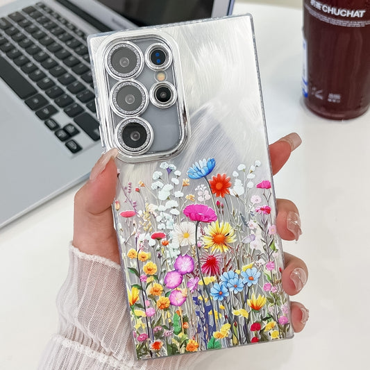 For Samsung Galaxy S25 Ultra 5G Electroplating Flower Texture TPU Phone Case(Flowers SH4) - Galaxy S25 Ultra 5G Cases by PMC Jewellery | Online Shopping South Africa | PMC Jewellery | Buy Now Pay Later Mobicred