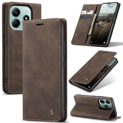 For Redmi Note 14 5G CaseMe 013 Multifunctional Horizontal Flip Leather Phone Case(Coffee) - Note 14 Cases by CaseMe | Online Shopping South Africa | PMC Jewellery | Buy Now Pay Later Mobicred