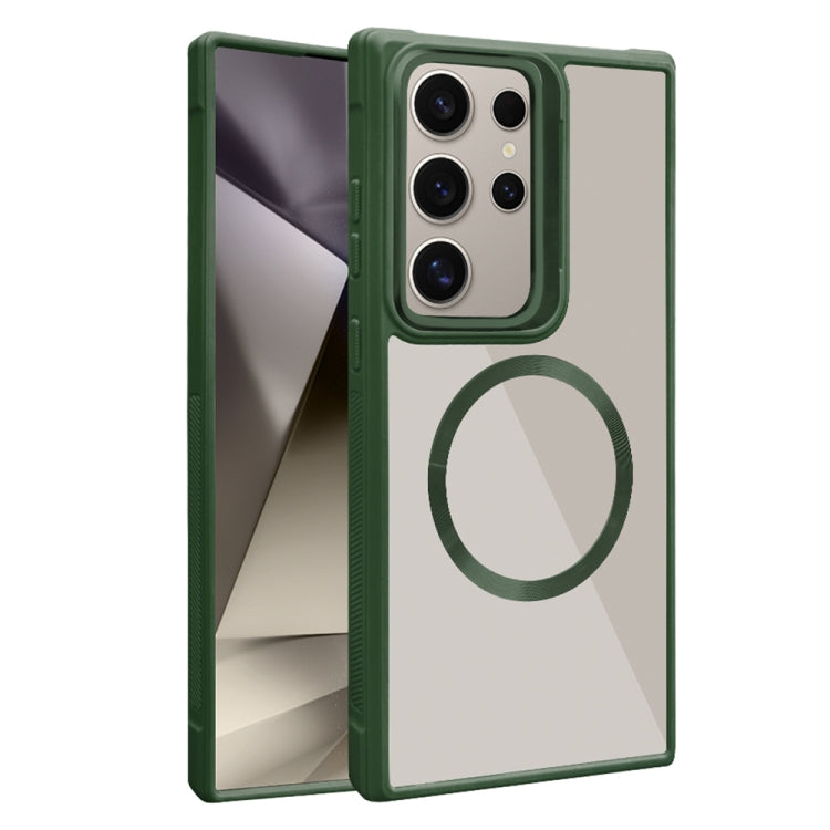 For Samsung Galaxy S25 Ultra 5G Plated CD Texture MagSafe Acrylic Hybrid TPU Phone Case(Green) - Galaxy S25 Ultra 5G Cases by PMC Jewellery | Online Shopping South Africa | PMC Jewellery | Buy Now Pay Later Mobicred