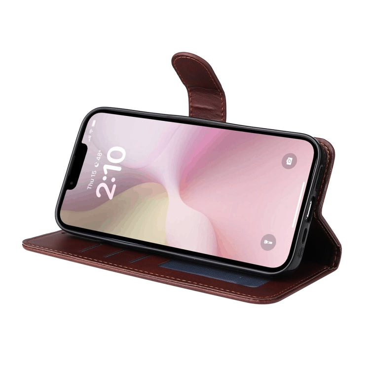 For iPhone 16e ENKAY Card Wallet Calf Texture Leather Phone Case with Screen Film(Red) - iPhone 16e Cases by ENKAY | Online Shopping South Africa | PMC TechLife | Buy Now Pay Later Mobicred