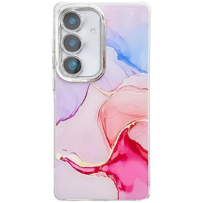 For Samsung Galaxy S25 5G Electroplated Marble Texture Phone Case(Red M7) - Galaxy S25 5G Cases by PMC Jewellery | Online Shopping South Africa | PMC Jewellery | Buy Now Pay Later Mobicred