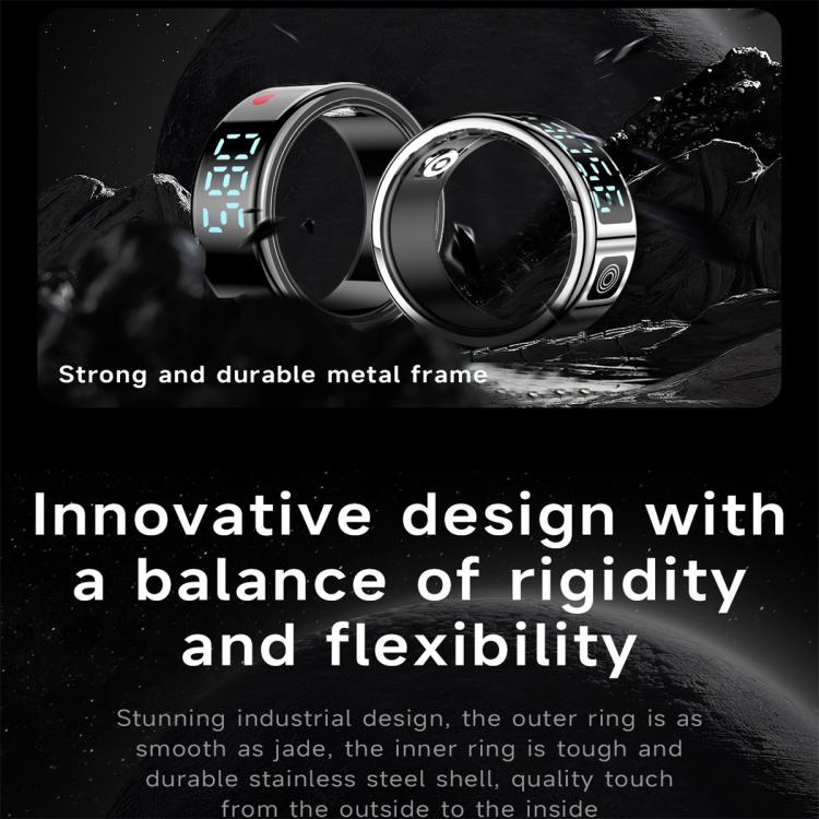 SR08 SIZE 12 Smart Ring, Support Hand Gestures Control / Health Monitoring / Multiple Sports Modes(Silver) - free shipping - PMc TechLife - Order now!