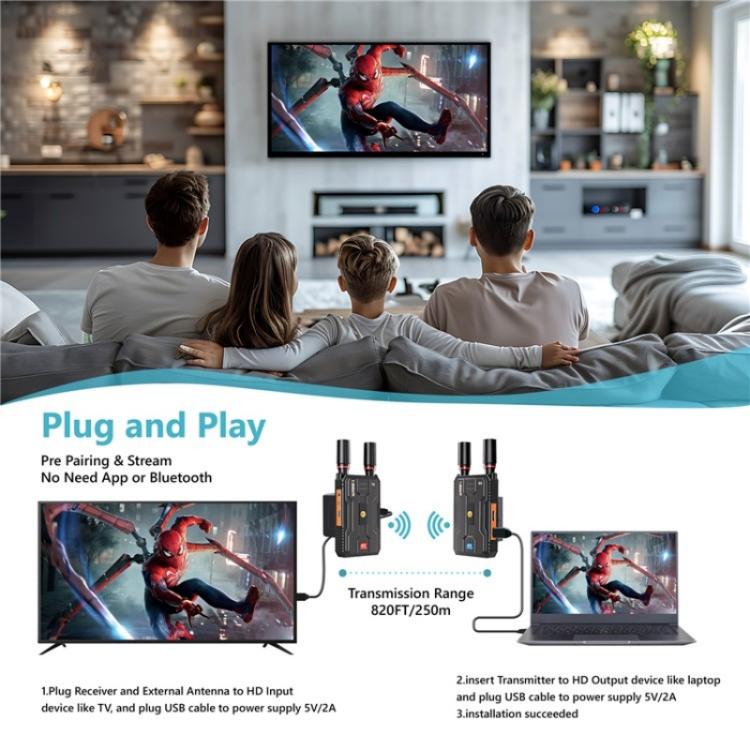 VRRIIS 097PRO Outdoor Live Streaming Audio Video Wireless Transmitter Receiver 4K HD Extender, Plug:UK Plug - Adapter by PMc TechLife | Online Shopping South Africa | PMc TechLife | Buy Now Pay Later Mobicred