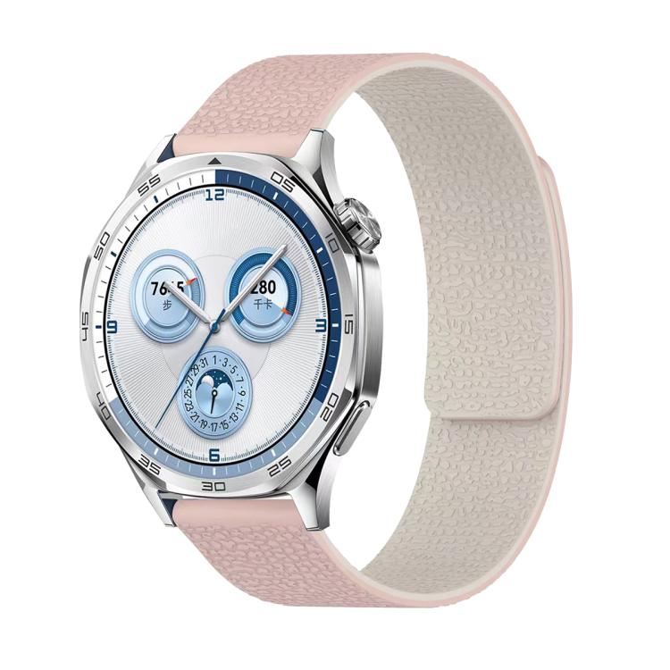 18mm Lychee Texture Soft Magnetic Silicone Watch Band(Pink Starlight) - free shipping - PMC TechLife - Order now!