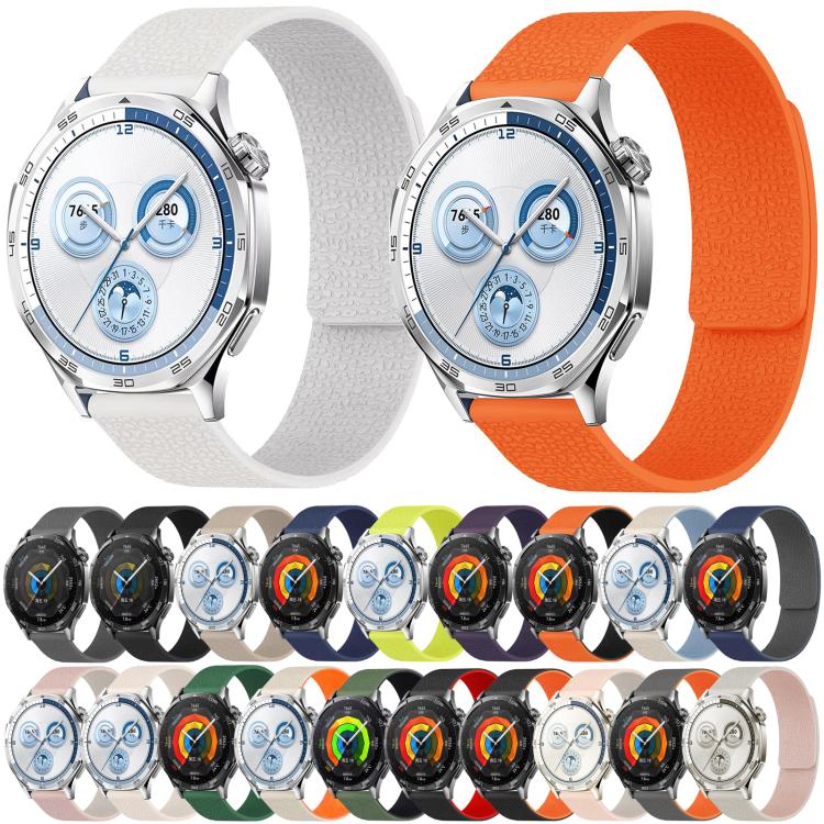 20mm Lychee Texture Soft Magnetic Silicone Watch Band(Stone Color) - free shipping - PMC TechLife - Order now!