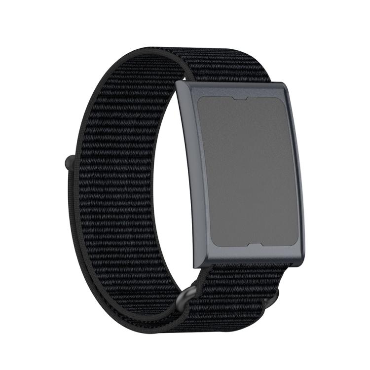For Amazfit Helio Strap Metal Ring Two Sections Nylon Hook and Loop Fastener Watch Band(Deep Black) - free shipping - PMC TechLife - Order now!