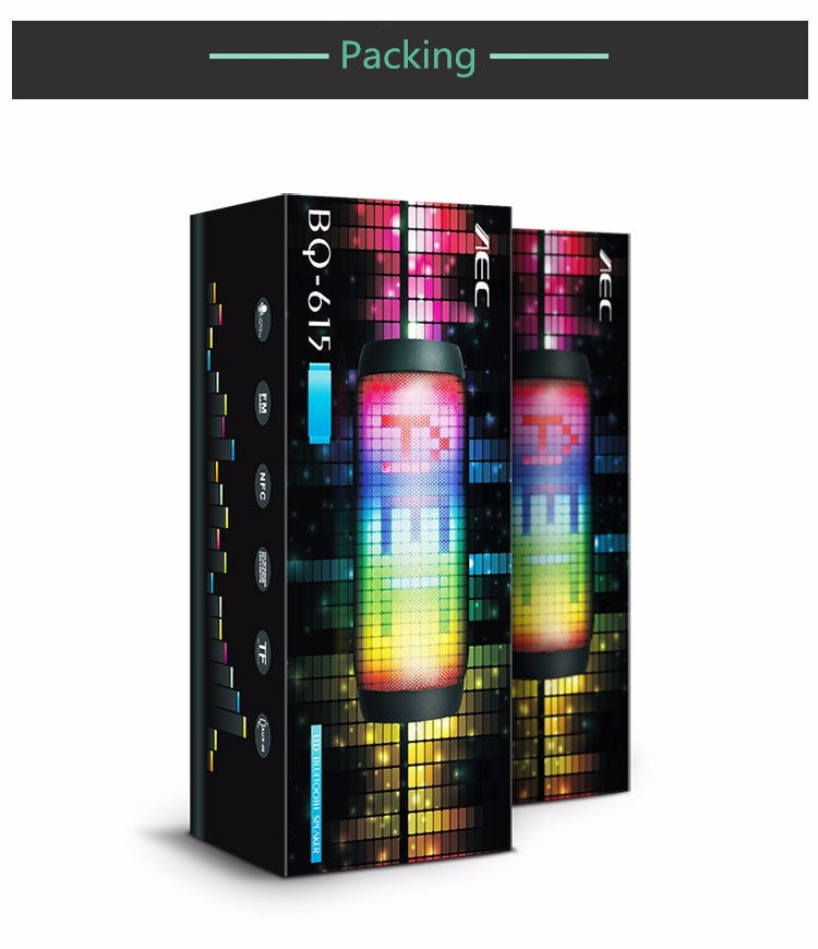 AEC BQ615 PRO Colorful LED Wireless HiFi Stereo Speaker, Combines Bluetooth + TF card player + FM radio + AUX + NFC - free shipping - PMC Jewellery - Order now!