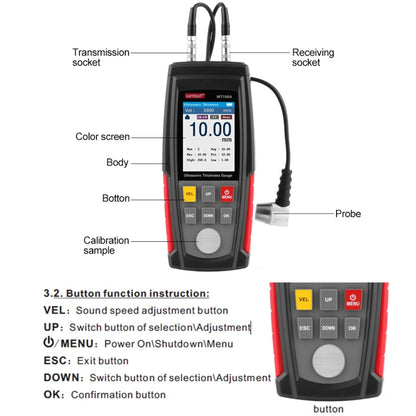 Wintact WT100A Digital Ultrasonic Thickness Gauge Meter Tester USB Charging Digital Thickness Metal Tester High Precision - Coating Thickness Gauge by Wintact | Online Shopping South Africa | PMC Jewellery | Buy Now Pay Later Mobicred