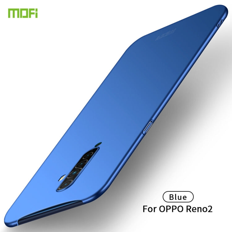 For OPPO Reno2 MOFI Frosted PC Ultra-thin Hard Case(Blue) - OPPO Cases by MOFI | Online Shopping South Africa | PMC Jewellery