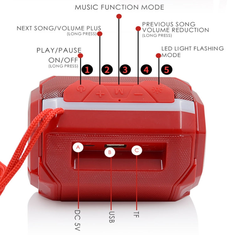 T&G TG162 LED Stereo Portable Bluetooth Speaker Mini Wireless Speaker Subwoofer(Red) - Desktop Speaker by T&G | Online Shopping South Africa | PMC Jewellery | Buy Now Pay Later Mobicred