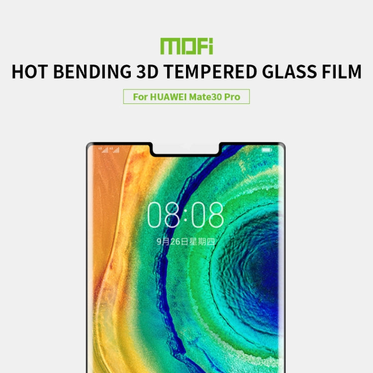 For Huawei Mate 30 Pro MOFI 9H 3D Explosion Proof Thermal Bending Full Screen Covered With Tempered Glass Film(Black) - Huawei Tempered Glass by MOFI | Online Shopping South Africa | PMC Jewellery | Buy Now Pay Later Mobicred