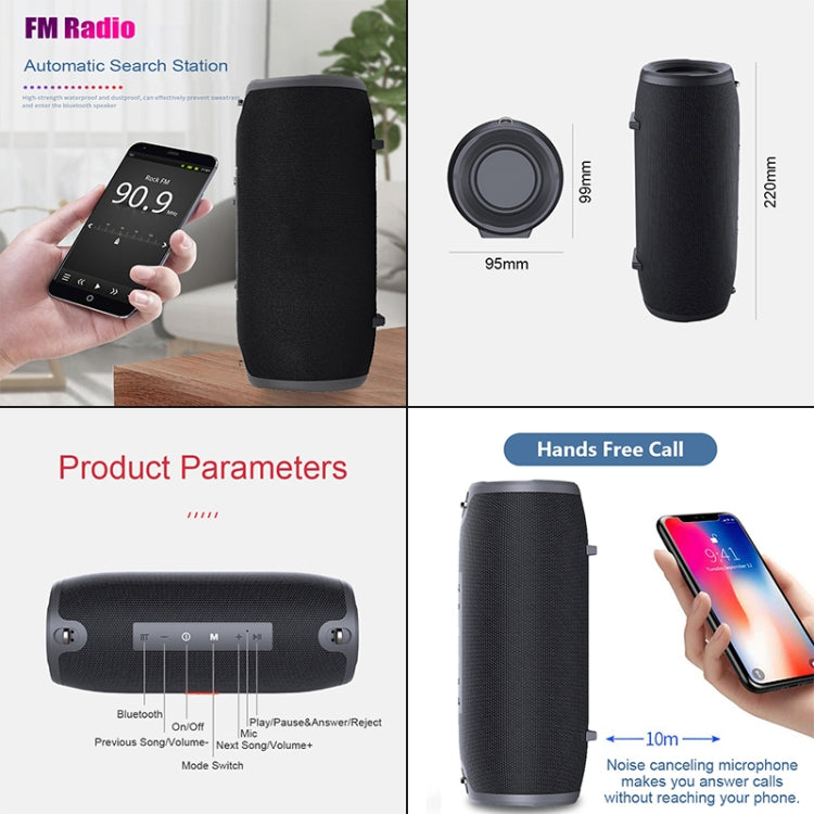 T&G 324 Portable Column Speaker 10W Bluetooth Speaker Music Player Speakers Box with FM Radio Aux TF Subwoofer Bass Speaker(Blue) - Desktop Speaker by T&G | Online Shopping South Africa | PMC Jewellery | Buy Now Pay Later Mobicred