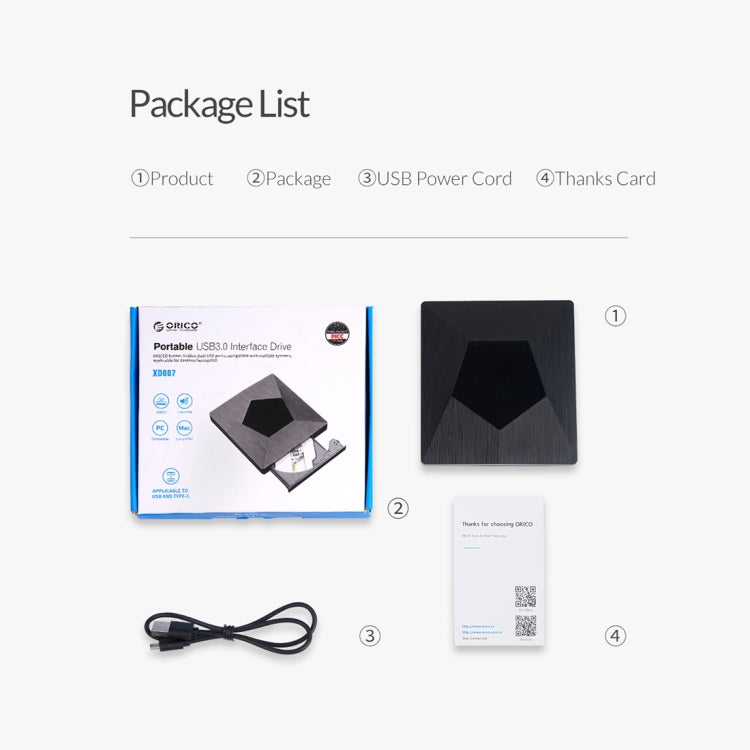ORICO XD007 USB3.0 External CD Driver - free shipping - PMC Jewellery - Order now!