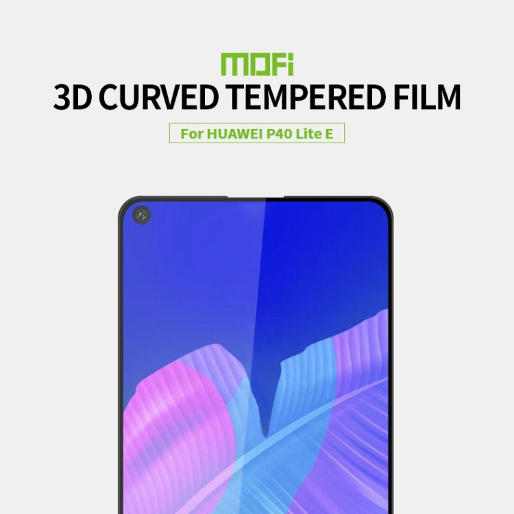 For Huawei P40 Lite E MOFI 9H 3D Explosion-proof Curved Screen Tempered Glass Film(Black) - Huawei Tempered Glass by MOFI | Online Shopping South Africa | PMC Jewellery