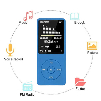 Fashion Portable LCD Screen FM Radio Video Games Movie MP3 MP4 Player Mini Walkman, Memory Capacity:8GB(Blue) - MP3 Player by PMC Jewellery | Online Shopping South Africa | PMC Jewellery | Buy Now Pay Later Mobicred