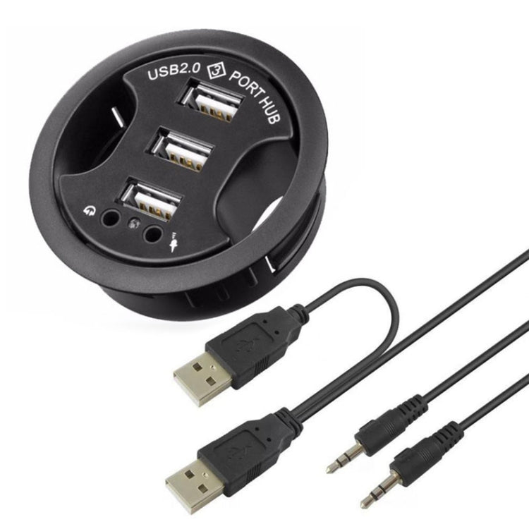 3 Ports USB 2.0 Hub with 3.5mm audio and microphone jack - USB 2.0 HUB by PMC TechLife | Online Shopping South Africa | PMC TechLife | Buy Now Pay Later Mobicred