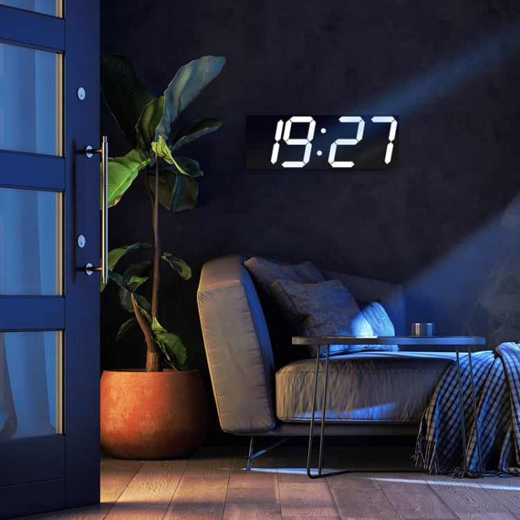 Creative Wall Clock Alarm Clock Simple Remote Control Perpetual Calendar Electronic Clock US Plug, Style:Single-sided Remote Control(Red Font) - Wall Clock by PMc TechLife | Online Shopping South Africa | PMc TechLife | Buy Now Pay Later Mobicred