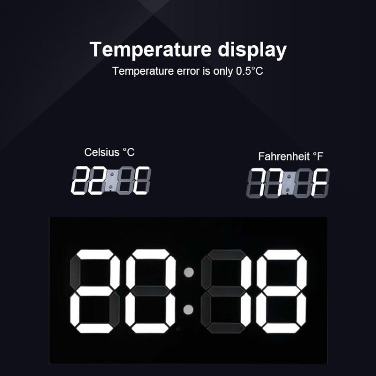Creative Wall Clock Alarm Clock Simple Remote Control Perpetual Calendar Electronic Clock US Plug, Style:Single-sided Remote Control(Red Font) - Wall Clock by PMc TechLife | Online Shopping South Africa | PMc TechLife | Buy Now Pay Later Mobicred