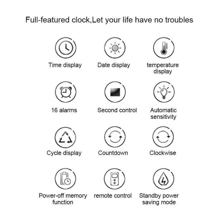 Multifunctional LED Wall Clock Creative Digital Clock, Style:Sealed Box Remote Control(Red Font) - free shipping - PMc TechLife - Order now!