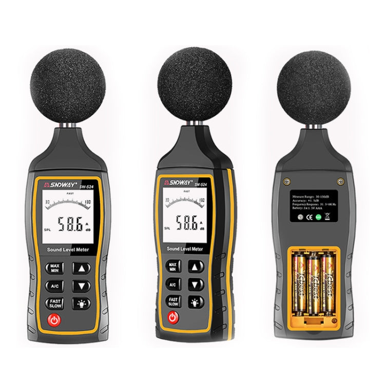 SNDWAY Handheld High Precision Noise Decibel Meter, Model:SW524(Storage+USB Communication) - Light & Sound Meter by SNDWAY | Online Shopping South Africa | PMC Jewellery | Buy Now Pay Later Mobicred