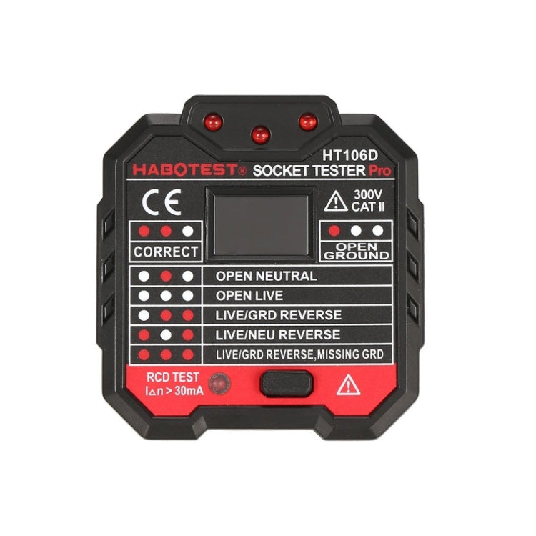 HT106 Socket Testers Voltage Test Detector Ground Line Neutral Line Live Line Leakage Electroscope(EU Plug) - Current & Voltage Tester by PMC Jewellery | Online Shopping South Africa | PMC Jewellery | Buy Now Pay Later Mobicred