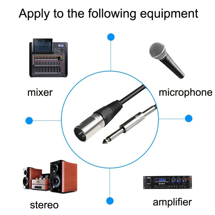 6.35mm Caron Male To XLR 2pin Balance Microphone Audio Cable Mixer Line, Size:30m - Microphone Audio Cable & Connector by PMC Jewellery | Online Shopping South Africa | PMC Jewellery | Buy Now Pay Later Mobicred