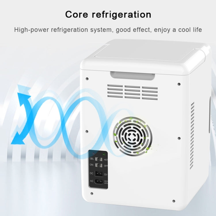 10L Mini Refrigerator Car Home Dual-use Small Dormitory Refrigerator, CN Plug(White Blue) - Refrigerators & Accessories by PMC Jewellery | Online Shopping South Africa | PMC Jewellery | Buy Now Pay Later Mobicred