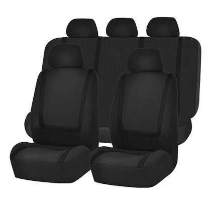 Universal Car Seat Cover Polyester Fabric Automobile Seat Covers Car Seat Cover Vehicle Seat Protector Interior Accessories 4pcs Set Black - Seat Accessories by PMC Jewellery | Online Shopping South Africa | PMC Jewellery | Buy Now Pay Later Mobicred