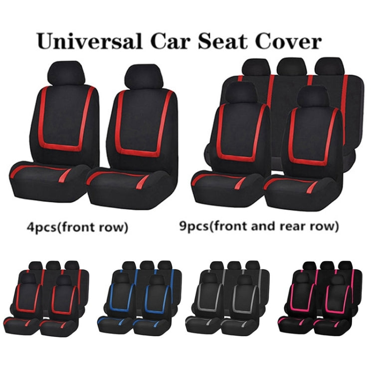 Universal Car Seat Cover Polyester Fabric Automobile Seat Covers Car Seat Cover Vehicle Seat Protector Interior Accessories 9pcs Set Gray - Seat Accessories by PMC Jewellery | Online Shopping South Africa | PMC Jewellery | Buy Now Pay Later Mobicred