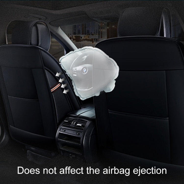 Universal PU Leather Car Seat Cover Black White Deluxe - Seat Accessories by PMC TechLife | Online Shopping South Africa | PMC TechLife | Buy Now Pay Later Mobicred