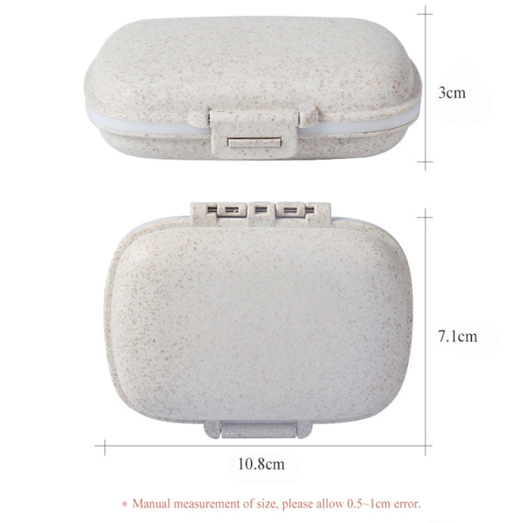 3 PCS 8-Grid Double-layer Portable Mini Straw Pill Storage Box(Wheat Blue) - free shipping - PMC TechLife - Order now!
