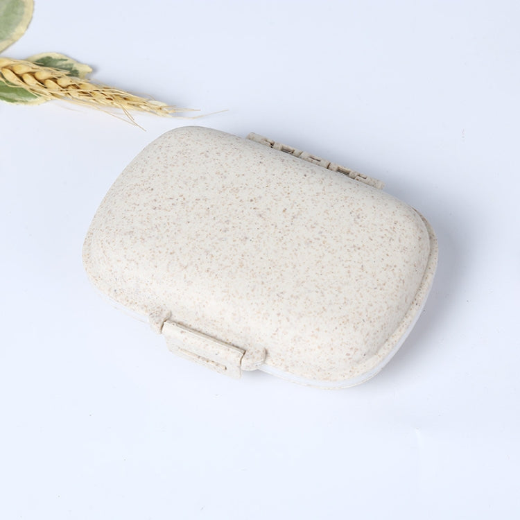 3 PCS 8-Grid Double-layer Portable Mini Straw Pill Storage Box(Wheat Beige) - free shipping - PMC TechLife - Order now!