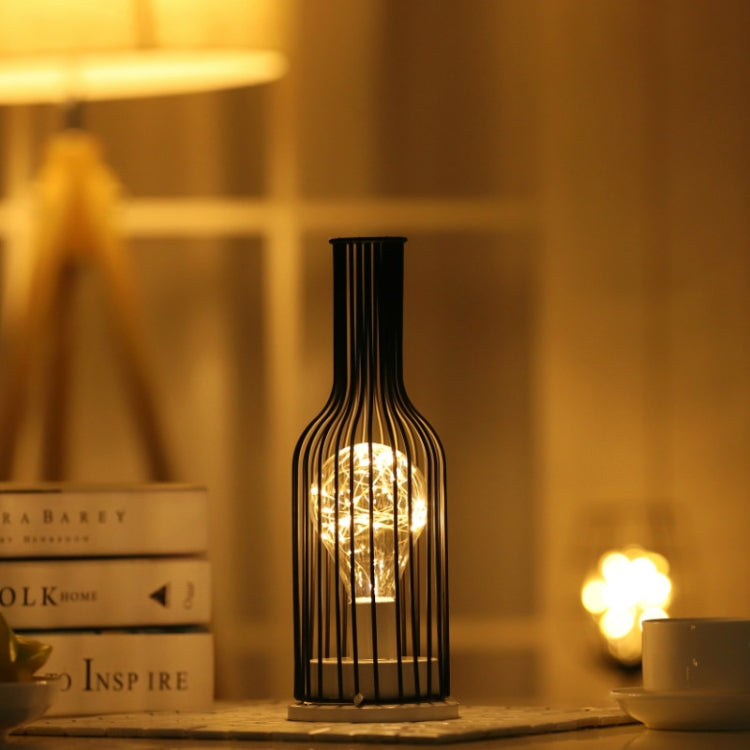 Retro Classic Iron Art LED Table Lamp Reading Lamp Night Light Bedroom Lamp Desk Lighting Home Decoration, Lampshade Style:Red Wine Bottle - Night Lights by PMC Jewellery | Online Shopping South Africa | PMC Jewellery | Buy Now Pay Later Mobicred