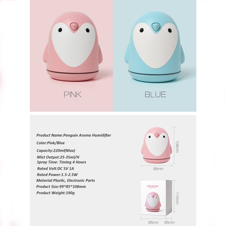 220ml Aroma Humidifier Cute Penguin USB Air Diffuser Home Office Car Mist Maker Air Purifier(Pink) - Air Purifiers & Accessories by PMC Jewellery | Online Shopping South Africa | PMC Jewellery | Buy Now Pay Later Mobicred