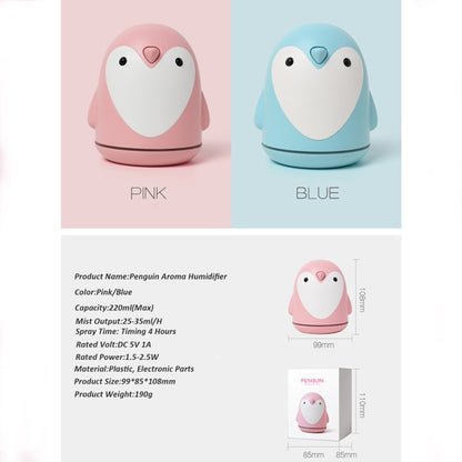 220ml Aroma Humidifier Cute Penguin USB Air Diffuser Home Office Car Mist Maker Air Purifier(Pink) - Air Purifiers & Accessories by PMC Jewellery | Online Shopping South Africa | PMC Jewellery | Buy Now Pay Later Mobicred